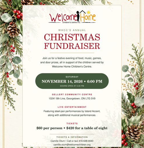 WHCC’s Annual Christmas Fundraiser – Nov 14, 2026